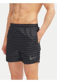 Karl Kani Szorty kąpielowe Signature Monogram Aop 60550022 Czarny Regular Fit. Kolor: czarny. Materiał: syntetyk