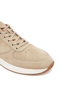 TOMMY HILFIGER - Tommy Hilfiger Sneakersy Premium Suede Hybrid FM0FM05690 Beżowy. Kolor: beżowy. Materiał: zamsz, skóra #5