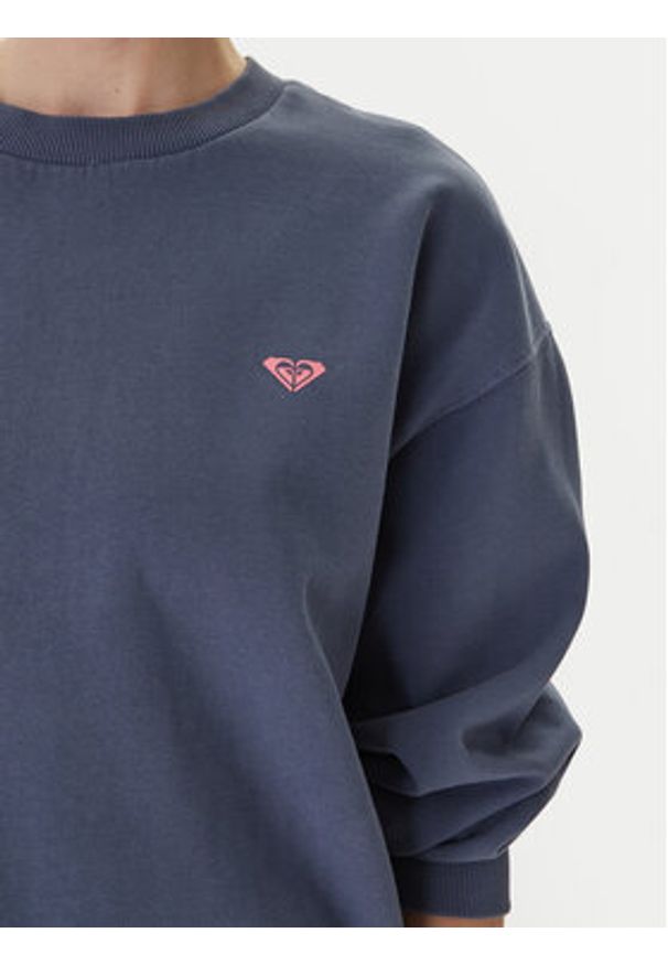 Roxy Bluza Saturday Night Vibes ERJFD03002 Niebieski Relaxed Fit. Kolor: niebieski. Materiał: bawełna