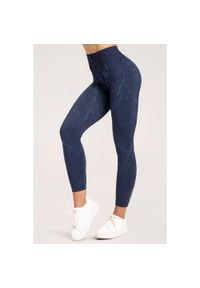 GYM GLAMOUR - Legginsy fitness damskie Gym Glamour marble. Kolor: niebieski. Sport: fitness