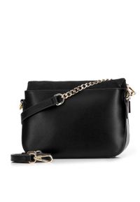 Wittchen - Damska torebka z dwóch rodzajów skór z kieszenią w klapie. Kolor: czarny. Wzór: aplikacja, paski. Materiał: skórzane. Styl: elegancki #2
