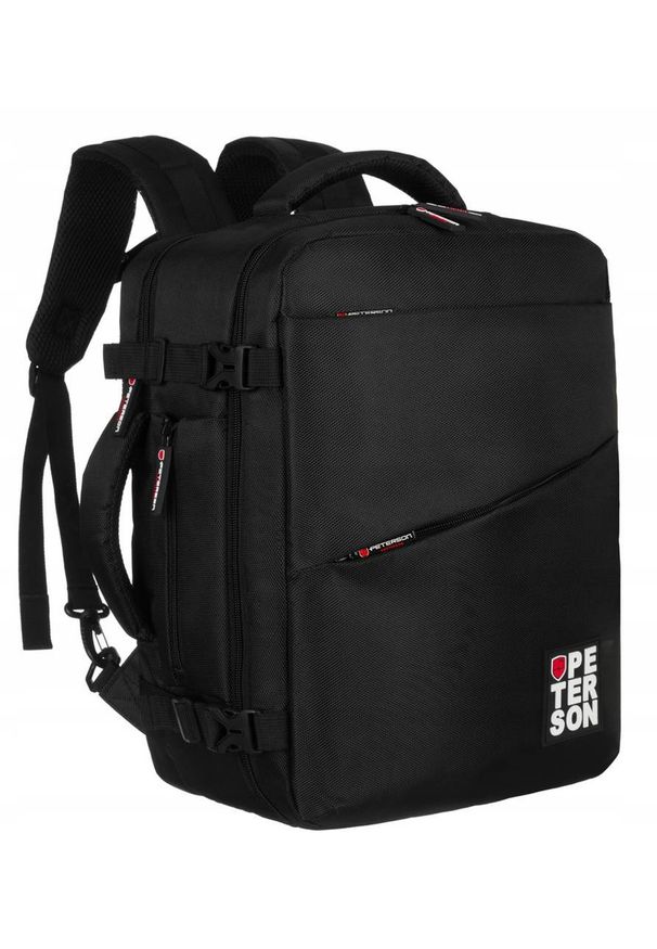 Plecak podróżny Peterson PTN PLG-04-T czarny. Kolor: czarny. Materiał: materiał. Styl: sportowy, casual