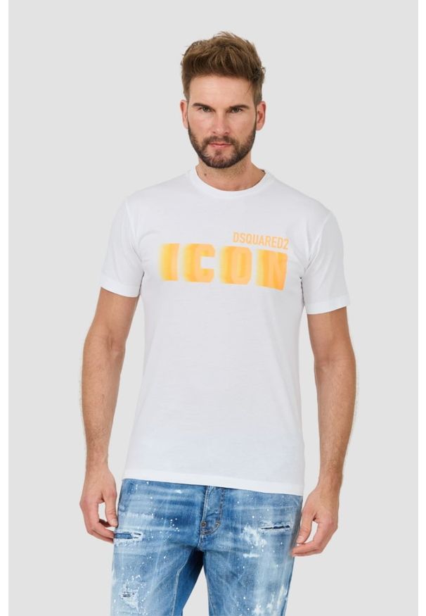 DSQUARED2 Biały t-shirt Icon Blur Cool Fit Tee. Kolor: biały