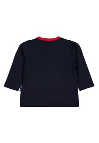 MONCLER KIDS - Granatowa koszulka z logo 0-3 lat. Kolor: niebieski. Materiał: bawełna. Długość rękawa: długi rękaw. Długość: długie. Wzór: aplikacja. Sezon: lato. Styl: klasyczny #2