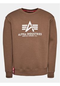 Alpha Industries Bluza Basic 178302 Brązowy Regular Fit. Kolor: brązowy. Materiał: bawełna #1