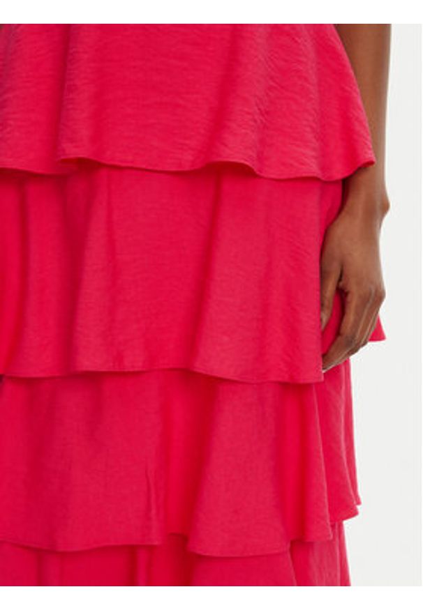 ACCESS FASHION Sukienka wieczorowa 53-3365-139 Różowy Slim Fit. Kolor: różowy. Materiał: wiskoza. Styl: wizytowy