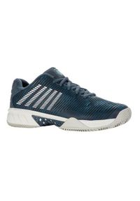 Buty do tenisa męskie K-Swiss Hypercourt Express 2 Hb. Zapięcie: sznurówki. Kolor: niebieski. Materiał: materiał, tkanina, syntetyk. Szerokość cholewki: normalna. Sport: tenis