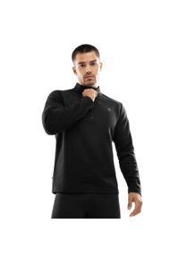 SIROKO - Męska bluza treningowa z suwakiem pod szyją Fitness Siroko Inter. Kolor: czarny. Materiał: materiał. Długość: krótkie. Sport: fitness