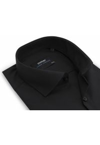 Mmer / Villaro - Koszule męskie - Czarna koszula męska z wodoodpornej tkaniny C308. Kolor: czarny. Materiał: tkanina. Długość: długie. Styl: klasyczny #1