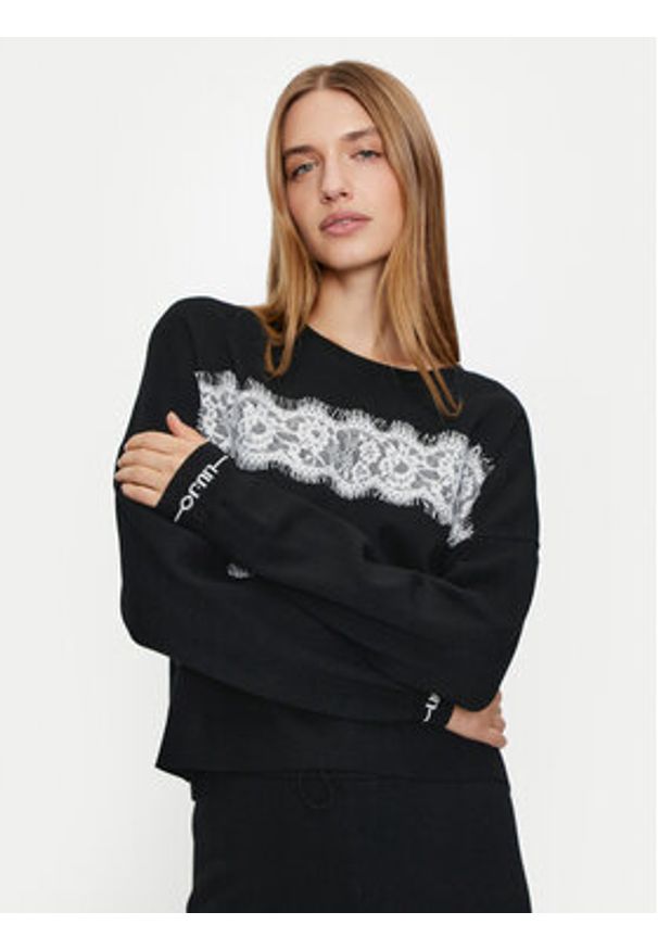 Liu Jo Sport Sweter TF4220 MS63L Czarny Regular Fit. Kolor: czarny. Materiał: syntetyk. Styl: sportowy