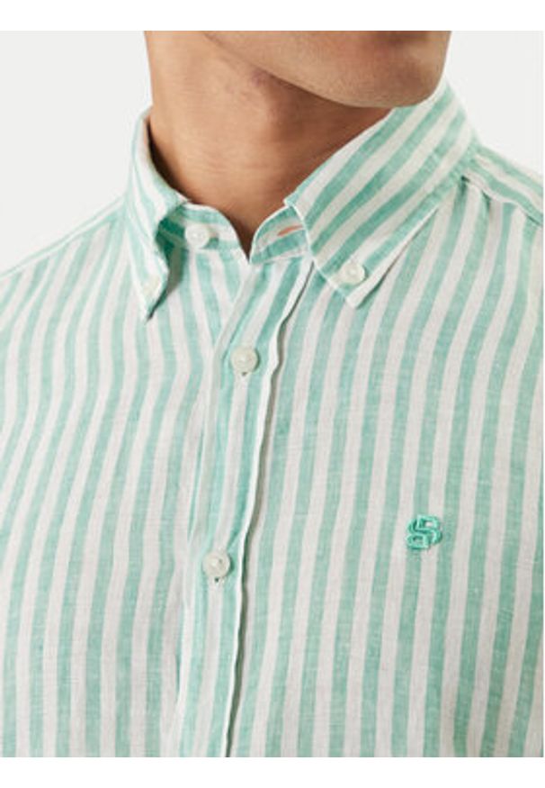 BOSS Koszula H-Liam 50560595 Zielony Regular Fit. Kolor: zielony. Materiał: len