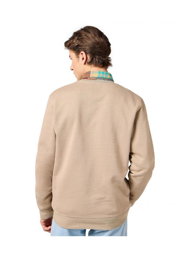 Wrangler - MESKA BLUZA WRANGLER SMALL LOGO CREW TIMBERWOLF 112364092