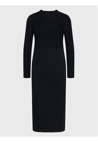 Simple Sukienka dzianinowa SUD507-01 Czarny Slim Fit. Kolor: czarny. Materiał: dzianina, syntetyk #5