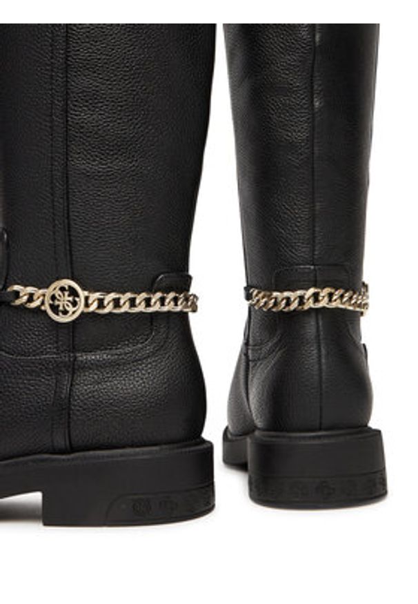 Guess Kozaki FLFYON FAL11 Czarny. Kolor: czarny. Materiał: skóra