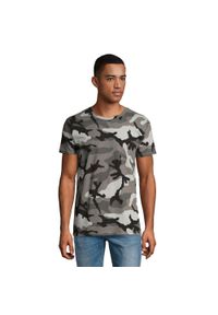SOL'S - Męska Koszulka Camo. Kolor: szary