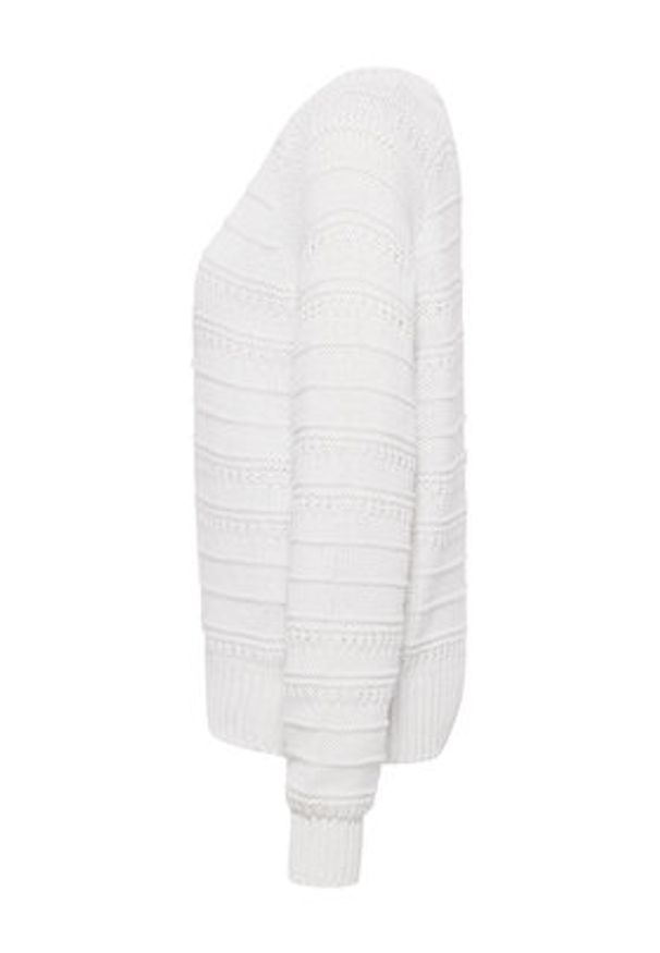 Mustang Sweter Silas 1016782 Écru Regular Fit. Kolor: kremowy. Materiał: syntetyk
