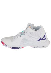Mizuno - Buty do siatkówki damskie, Wave Lightning Z8 Mid. Kolor: biały, niebieski, wielokolorowy. Materiał: guma, syntetyk, tkanina, materiał. Model: Mizuno Wave. Sport: siatkówka #2