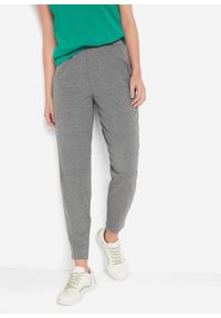 bonprix - Spodnie z gumką w talii, high waist (2 pary). Stan: podwyższony. Kolor: niebieski. Materiał: wiskoza