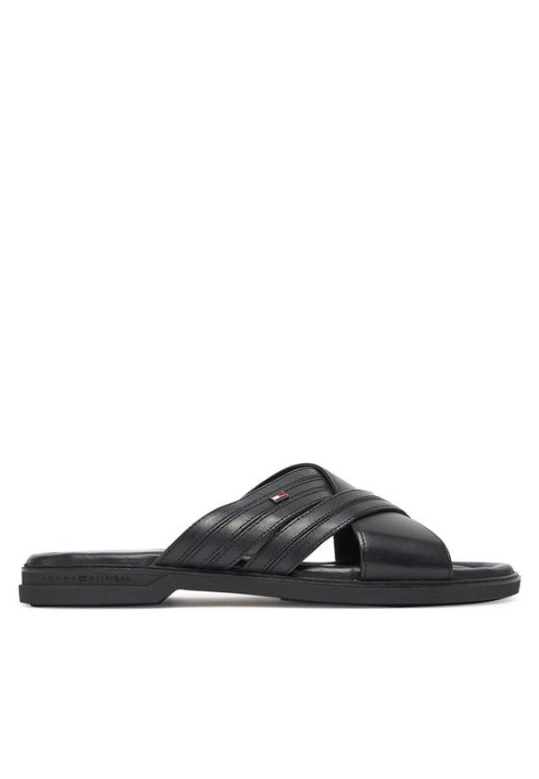 TOMMY HILFIGER - Tommy Hilfiger Klapki Premium Hilfiger Cc Lth Sandal FM0FM05504 Czarny. Kolor: czarny. Materiał: skóra