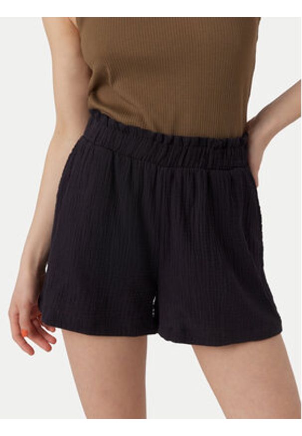 Vero Moda Szorty materiałowe Natali 10279687 Czarny Baggy Fit. Kolor: czarny. Materiał: bawełna