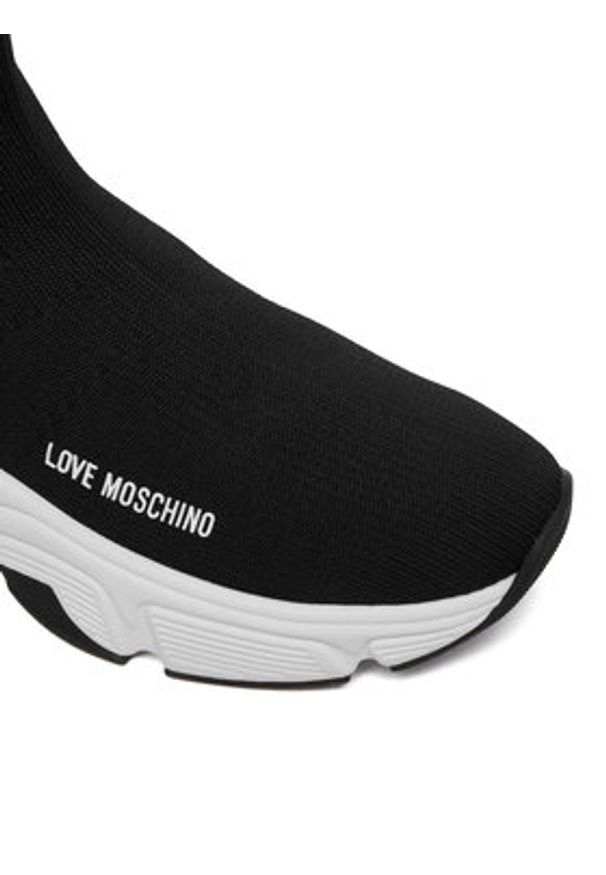 Love Moschino - LOVE MOSCHINO Sneakersy JA15386G1OIY8000 Czarny. Kolor: czarny. Materiał: materiał