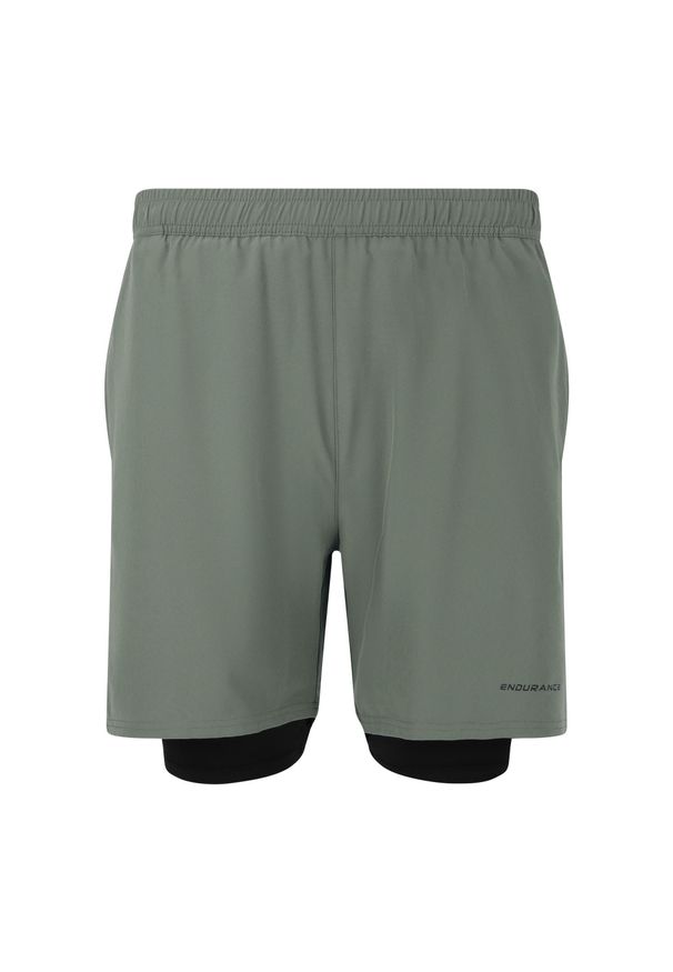 ENDURANCE - Szorty 2 w 1 Endurance Kros. Kolor: zielony. Sport: fitness