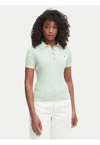 TOMMY HILFIGER - Tommy Hilfiger Polo WW0WW41474 Zielony Regular Fit. Typ kołnierza: polo. Kolor: zielony. Materiał: bawełna #1