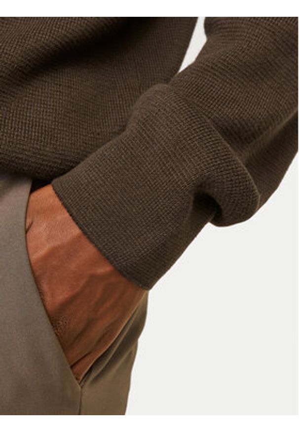 Jack & Jones - Jack&Jones Sweter Milano 12259666 Beżowy Relaxed Fit. Kolor: beżowy. Materiał: bawełna