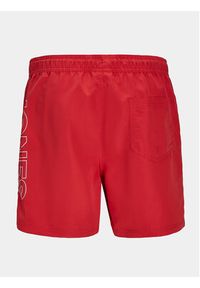 Jack&Jones Junior Szorty kąpielowe Fiji 12253748 Czerwony Regular Fit. Kolor: czerwony. Materiał: syntetyk