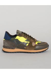 VALENTINO - Sneakersy Camouflage Rockrunner. Kolor: brązowy. Materiał: dresówka, guma. Wzór: moro #7