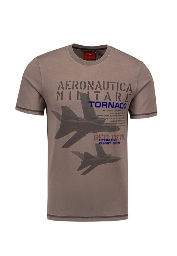 Aeronautica Militare - T-shirt AERONAUTICA MILITARE. Okazja: na co dzień. Materiał: elastan, bawełna. Długość rękawa: krótki rękaw. Długość: krótkie. Wzór: nadruk. Styl: klasyczny, casual