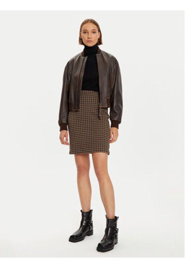 Fransa Spódnica ołówkowa Noreen 20614444 Brązowy Slim Fit. Kolor: brązowy. Materiał: syntetyk, wiskoza