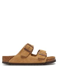 Birkenstock Klapki Arizona VL 1026190 Brązowy. Kolor: brązowy. Materiał: skóra, zamsz