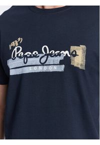 Pepe Jeans T-Shirt Rafa PM508673 Granatowy Regular Fit. Kolor: niebieski. Materiał: bawełna