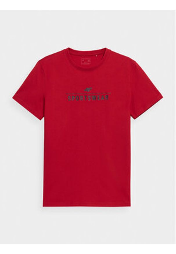 4f - 4F T-Shirt 4FSS23TTSHM539 Czerwony Regular Fit. Kolor: czerwony. Materiał: bawełna