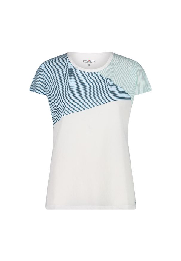 Damska koszulka w paski CMP. Kolor: czarny, wielokolorowy, biały. Wzór: paski. Sport: turystyka piesza