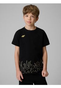4f - 4F T-shirt regular z nadrukiem dziecięcy 4F x Bartosz Zmarzlik - czarny 134/140 (8-10 lat). Okazja: na co dzień. Kolor: czarny. Materiał: materiał, bawełna. Wzór: nadruk. Sezon: lato. Styl: młodzieżowy, casual, klasyczny, sportowy #2