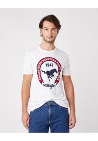 Wrangler - MĘSKI T-SHIRT WRANGLER SS AMERICANA TEE WHITE W7AGD3989