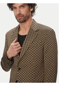 Karl Lagerfeld - KARL LAGERFELD Marynarka 155106 552115 Brązowy Slim Fit. Typ kołnierza: dekolt w karo. Kolor: brązowy #3