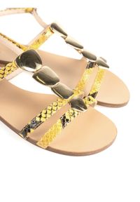 Baldinini Sandały | DE0357P10PI | Kobieta | Żółty. Nosek buta: okrągły. Kolor: żółty. Materiał: skóra. Wzór: aplikacja #3