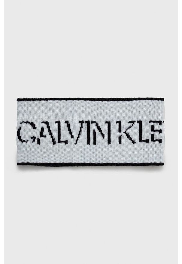 Calvin Klein Jeans - Opaska wełniana. Kolor: biały. Materiał: wełna