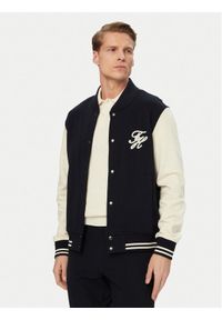 TOMMY HILFIGER - Tommy Hilfiger Bluza Colour-Blocked Terry MW0MW43091 Granatowy Regular Fit. Kolor: niebieski. Materiał: bawełna #1