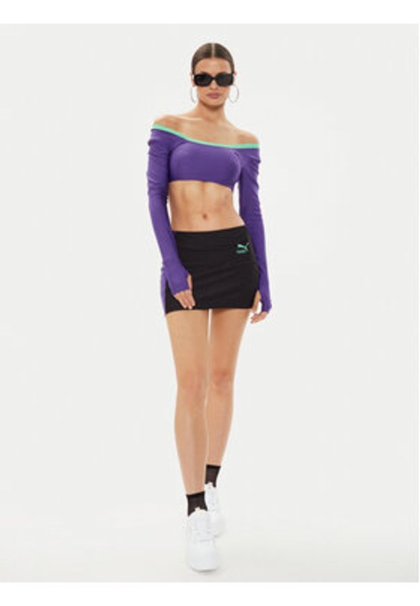 Puma Bluzka DUA LIPA 536634 Fioletowy Slim Fit. Kolor: fioletowy. Materiał: syntetyk