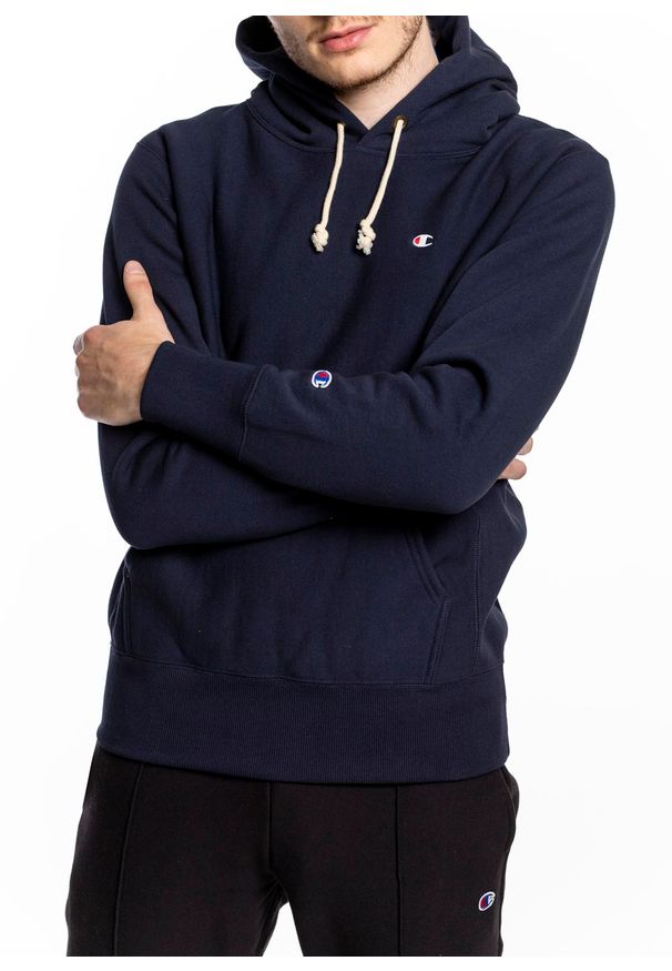 Bluza Champion Premium Reverse Weave Hoodie (214675-BS501). Kolor: niebieski. Materiał: materiał. Styl: elegancki, sportowy