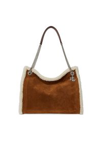 Lauren Ralph Lauren - LAUREN RALPH LAUREN Torebka Large Bradley 431980180001 Brązowy. Kolor: brązowy. Materiał: skórzane, zamszowe