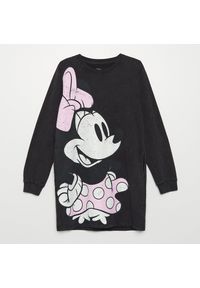 Cropp - Dresowa sukienka Minnie Mouse - Szary. Kolor: szary. Materiał: dresówka. Wzór: motyw z bajki #1