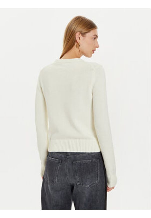 Guess Jeans Sweter W4BR10 Z3HM1 Biały Regular Fit. Kolor: biały. Materiał: bawełna