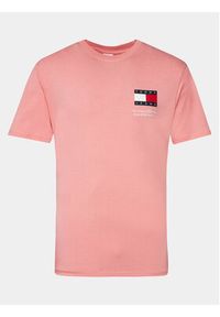 Tommy Jeans T-Shirt Essential DM0DM18263 Różowy Slim Fit. Kolor: różowy. Materiał: bawełna