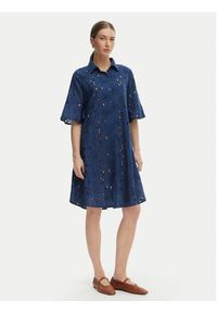 Iconique Sukienka letnia Romina IC26-003 Niebieski Relaxed Fit. Kolor: niebieski. Materiał: bawełna. Sezon: lato #4