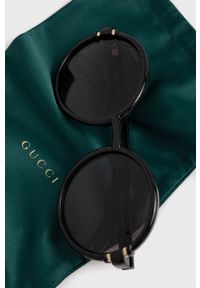 Gucci okulary przeciwsłoneczne damskie kolor czarny. Kształt: okrągłe. Kolor: czarny #5